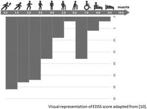 Number of patients in the cohort in each section of the EDSS score [10].