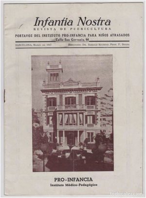 The journal Infantil Nostra founded in 1903.